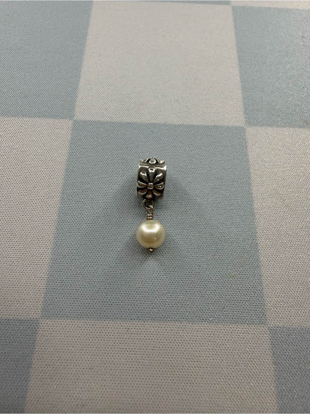 Authentic Pandora Posy Flower Pearl Dangle Charm